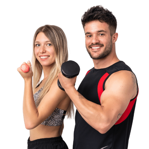 Entrenador personal en gimnasio